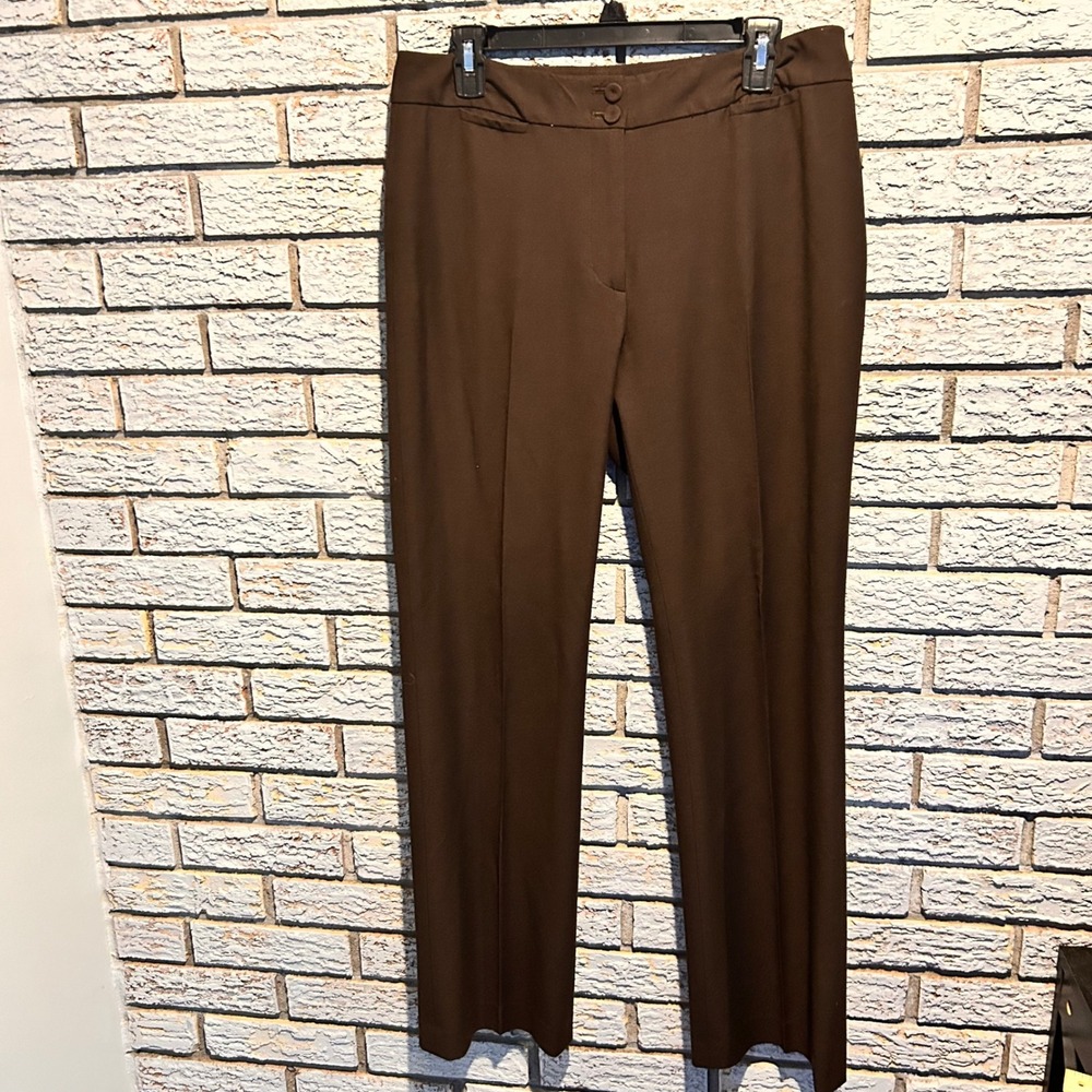 Talbots Heritage Brown Wool Blend Straight Leg Dress Pants Womens Size 8